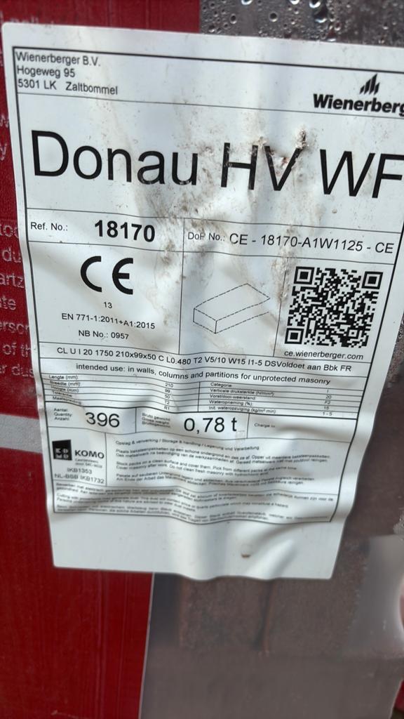 Metselstenen wienerberger donou hv wf, Doe-het-zelf en Verbouw, Ophalen, Nieuw, Bakstenen