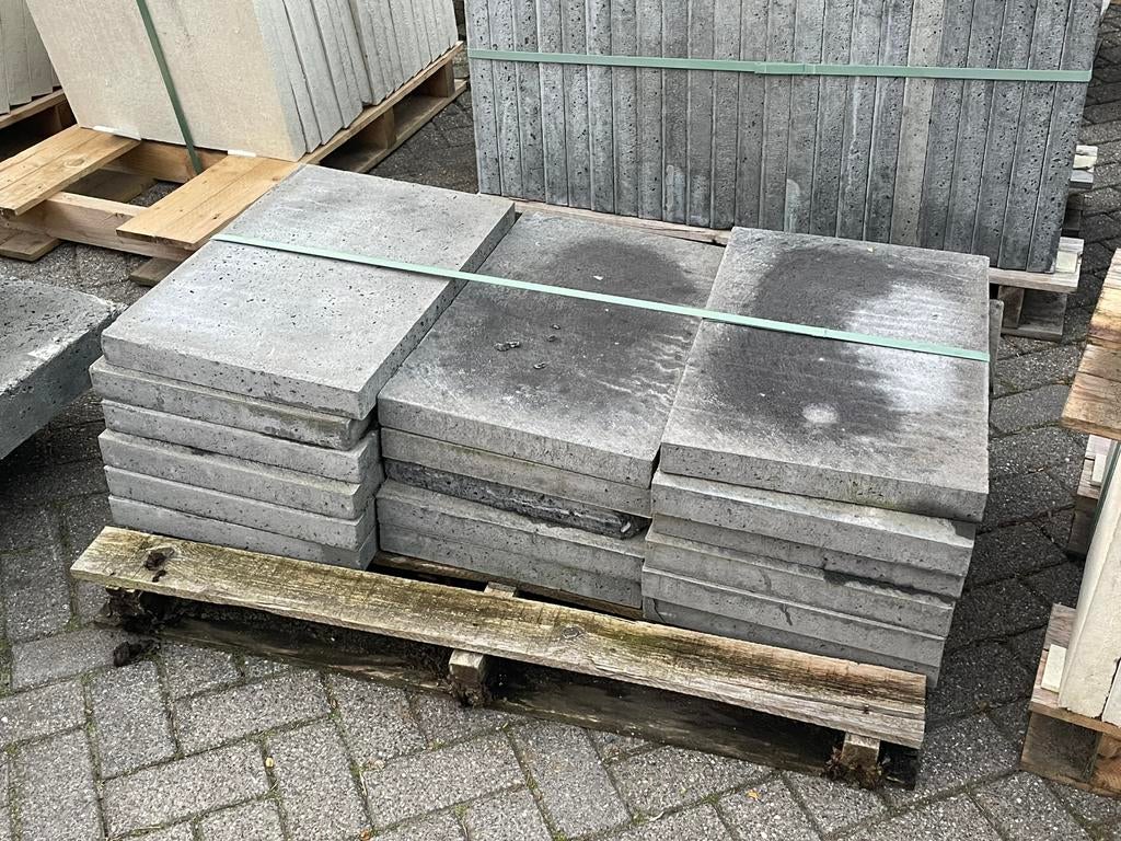 39 st Oud Hollandse tegel 60x40x5cm Grijs/ Antr RESTPARTIJ, Tuin en Terras, Ophalen, Nieuw, Beton, Terrastegels
