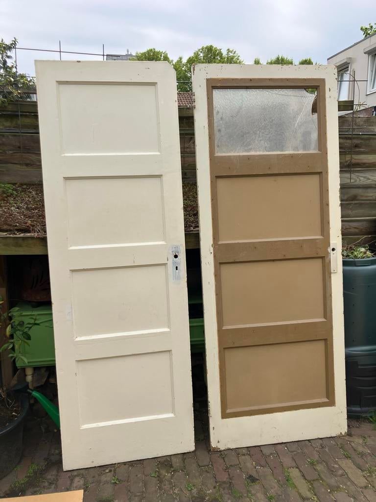 Twee antieke deuren, Ophalen, Gebruikt, Minder dan 80 cm, Binnendeur