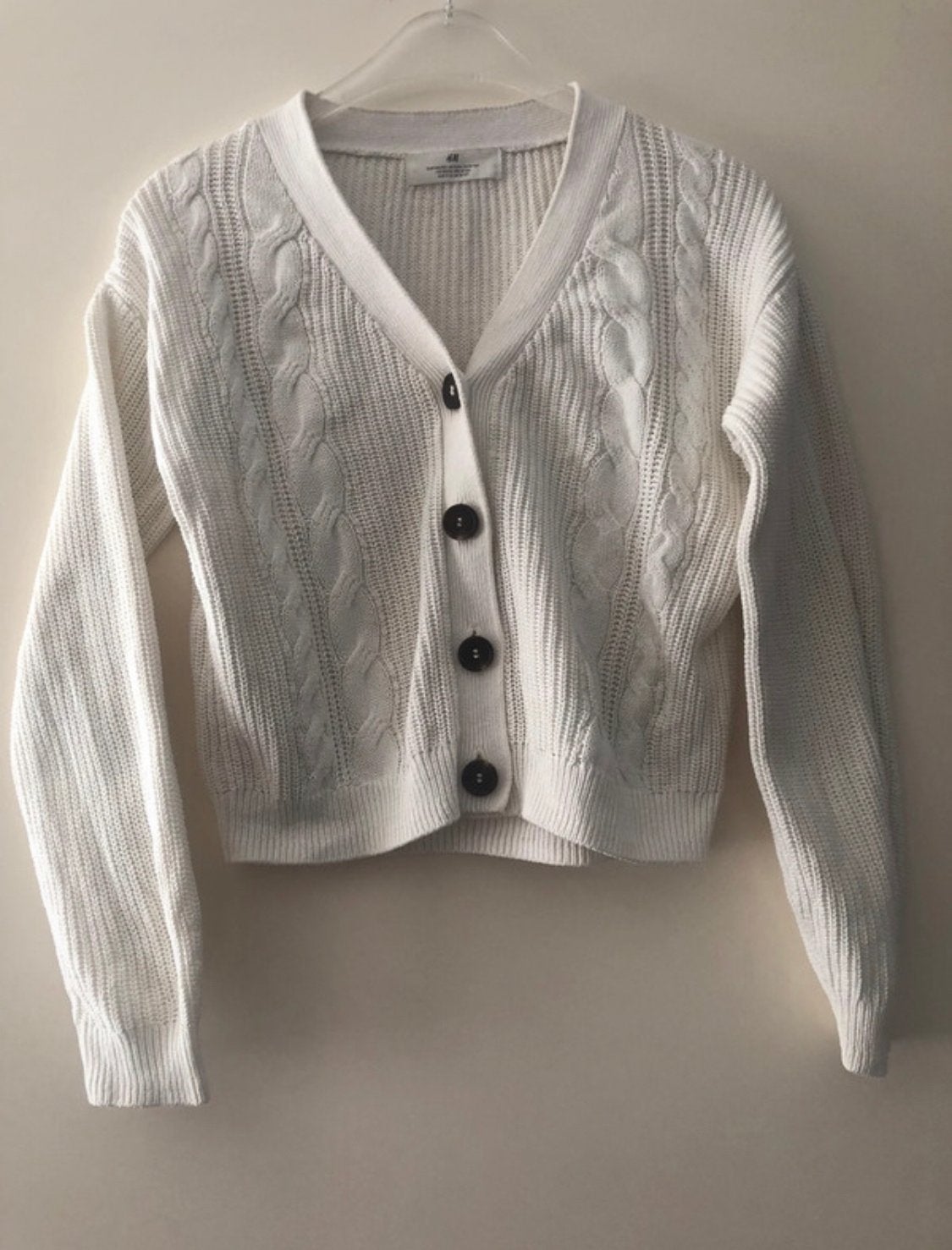 H&M Crème Kabel Vest Maat 146/152 kerst tip!, Ophalen of Verzenden, Zo goed als nieuw, Meisje, Trui of Vest