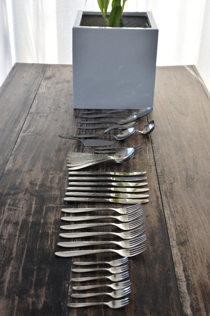 Gero Zilmeta nr 520 Tango plat heft diner set 6 personen, Gebruikt, Gero, Bestekset, Ophalen of Verzenden