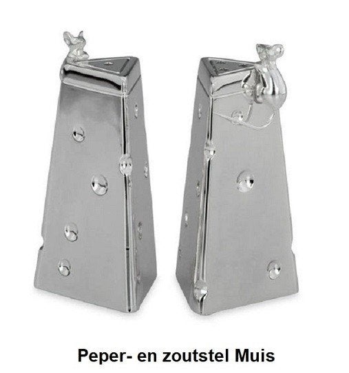 Peper- en zoutstel Muis set/2 verzilverd, Verzenden, Nieuw