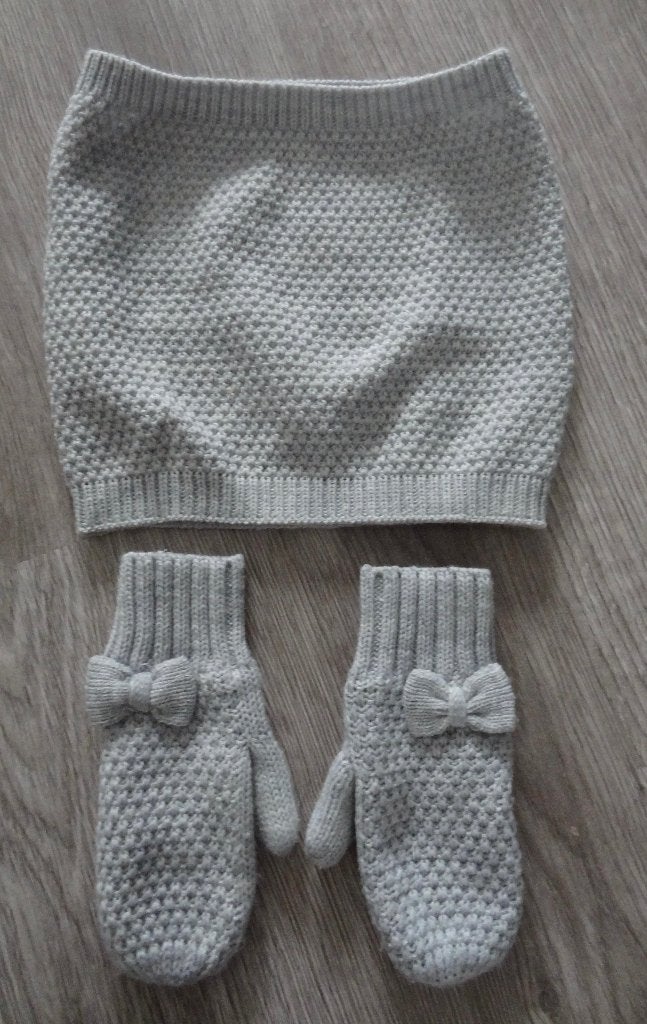 Grijze col en wanten h&m one size, vanaf 3 jaar ongeveer, Kinderen en Baby's, Kinderkleding | Mutsen, Sjaals en Handschoenen, Meisje