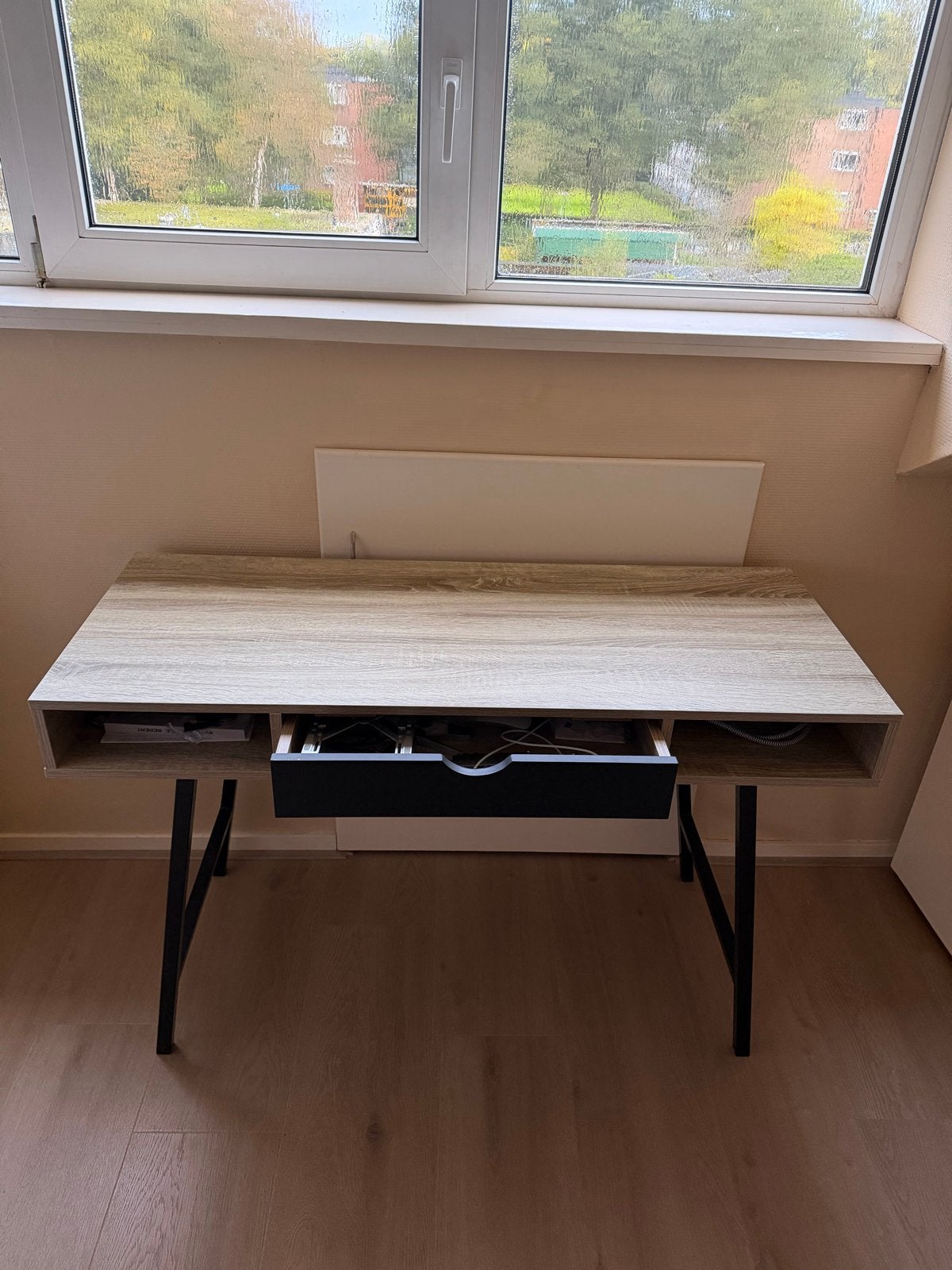 JYSK ABBETVED bureau met lade en opbergvakken, Ophalen, 120 cm, 48 cm, Met lades