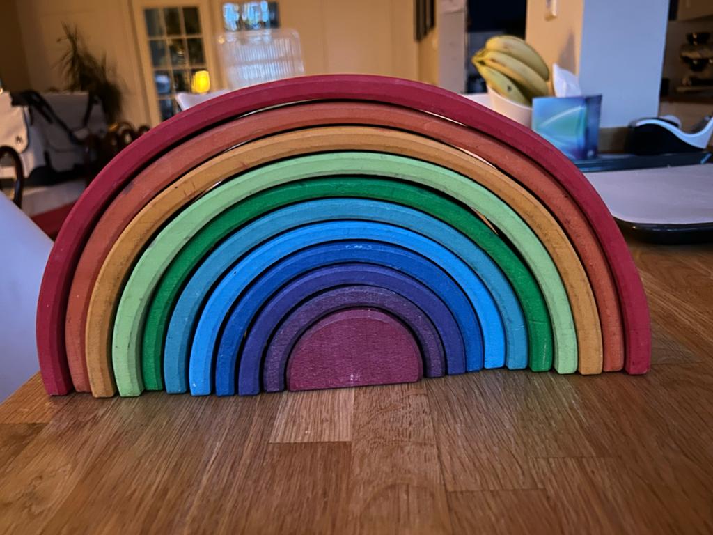 Grimm's Houten Regenboog Stapeltoren - Educatief Speelgoed, Kinderen en Baby's, Speelgoed | Houten speelgoed, Ophalen of Verzenden