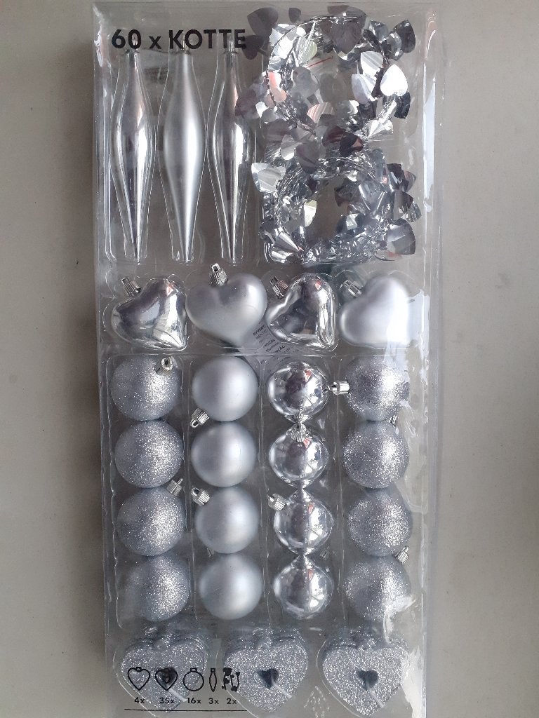 KOTTE enkele nieuwe 60 delige set kersversiering ikea, Ophalen of Verzenden, Nieuw