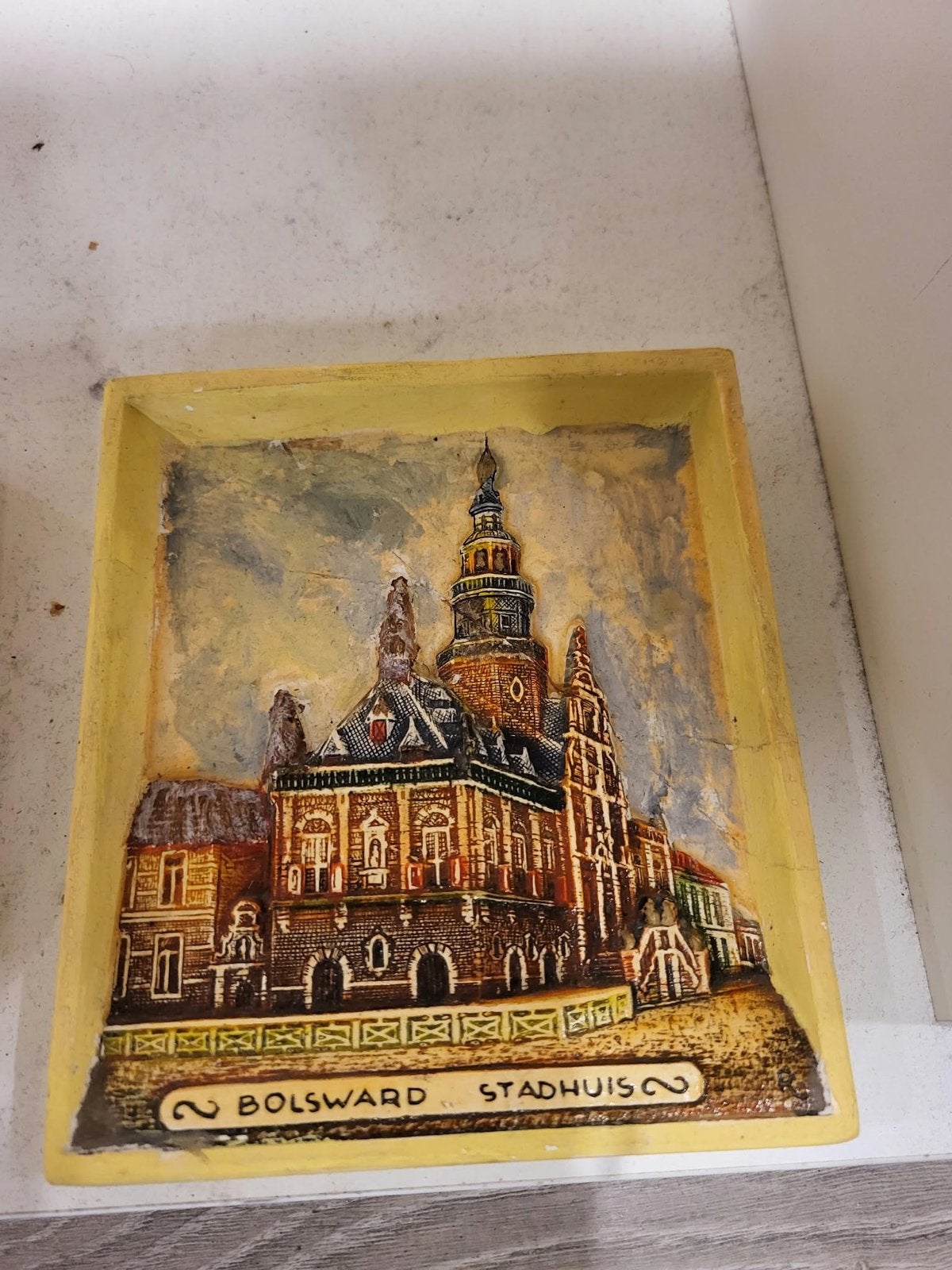 Vintage Bolswaard Stadhuis reliëf wanddecoratie, Ophalen of Verzenden