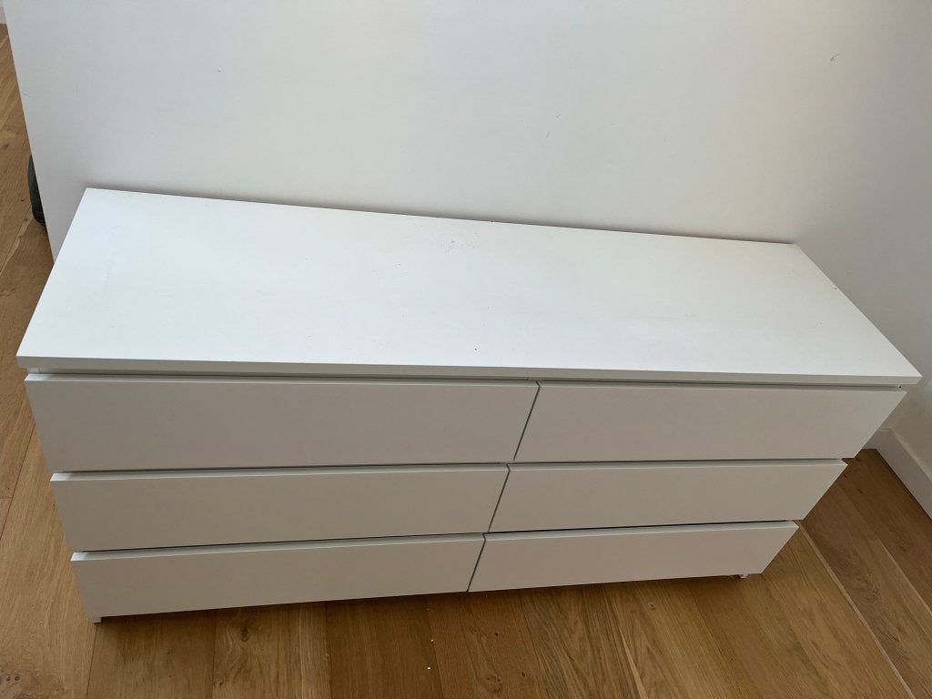 White Ikea Malm drawers, Huis en Inrichting, Ophalen, Gebruikt, 5 laden of meer, 150 tot 200 cm
