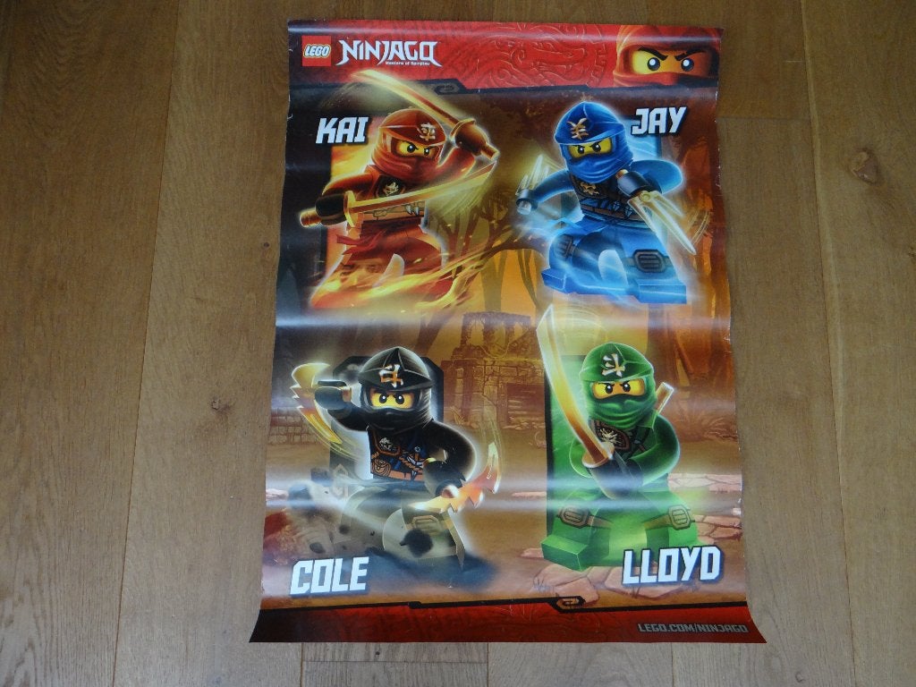 Lego Ninjago posters 3 stuks, Gebruikt, Lego, Overige typen, Ophalen of Verzenden