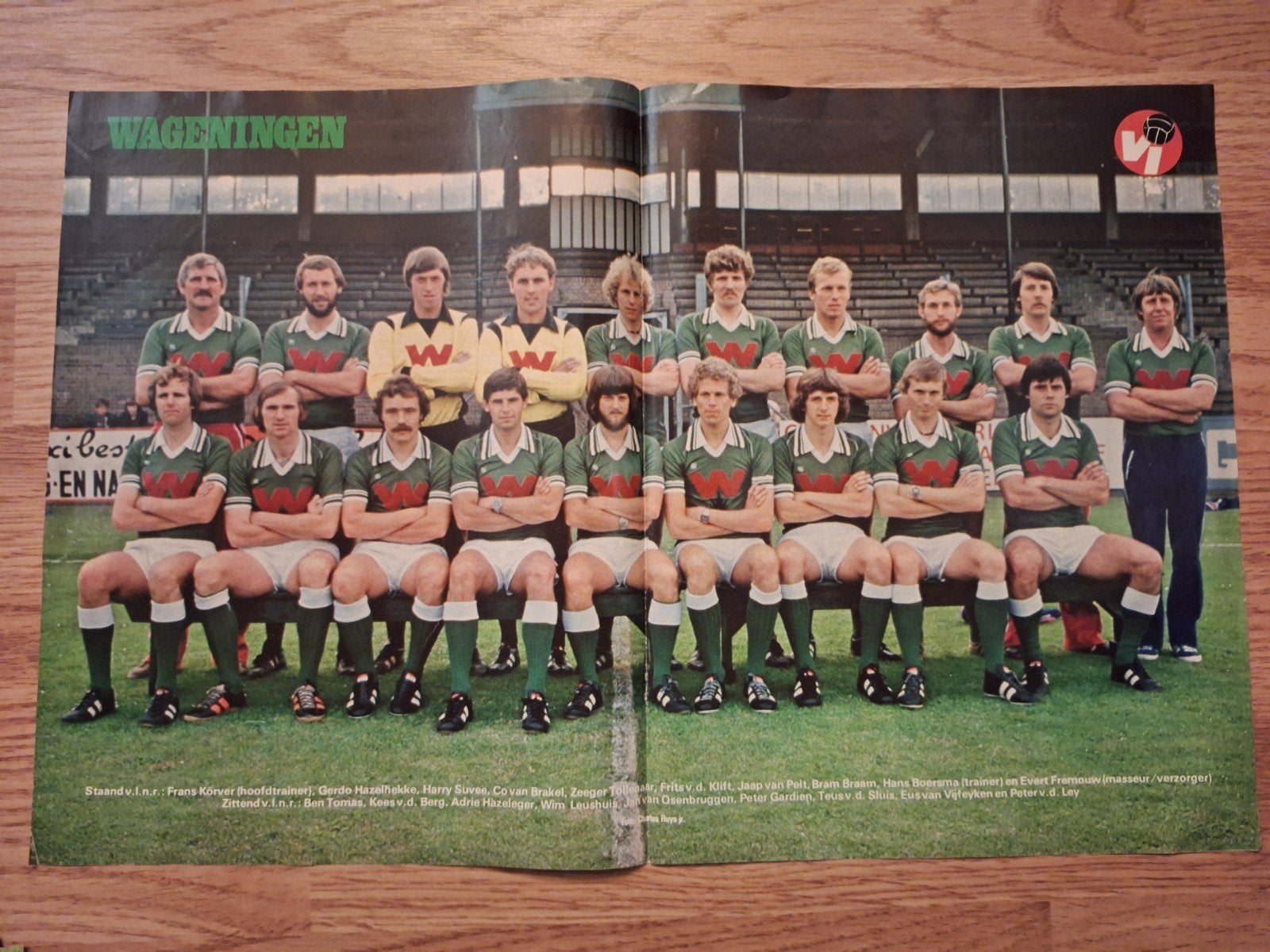 Unieke verzameling oude elftal posters FC Wageningen (7x), Ophalen of Verzenden, Zo goed als nieuw, Overige binnenlandse clubs