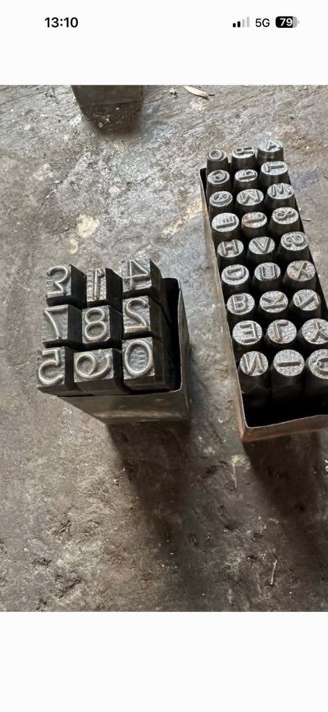 Slagletters 8mm en nummers 12 mm, Ophalen, Zo goed als nieuw, Overige typen, Overige merken