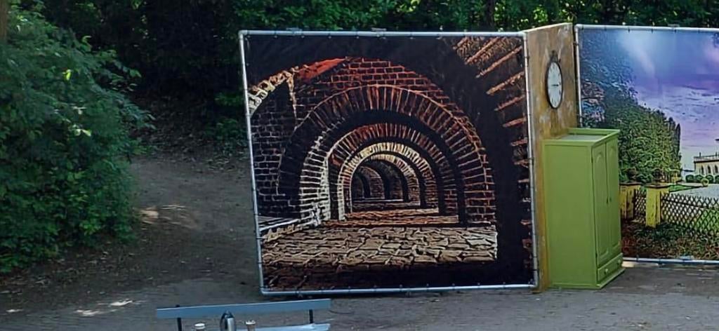Decor, achtergronddoek/ backdrop, Ophalen