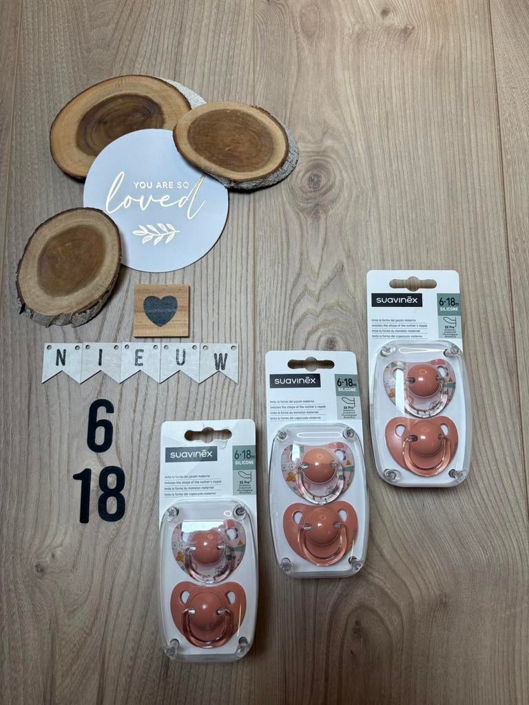 Baby meisje 3 setjes van 2 roze spenen suavinēx s 6-18 m, Ophalen of Verzenden, Nieuw, Overige typen