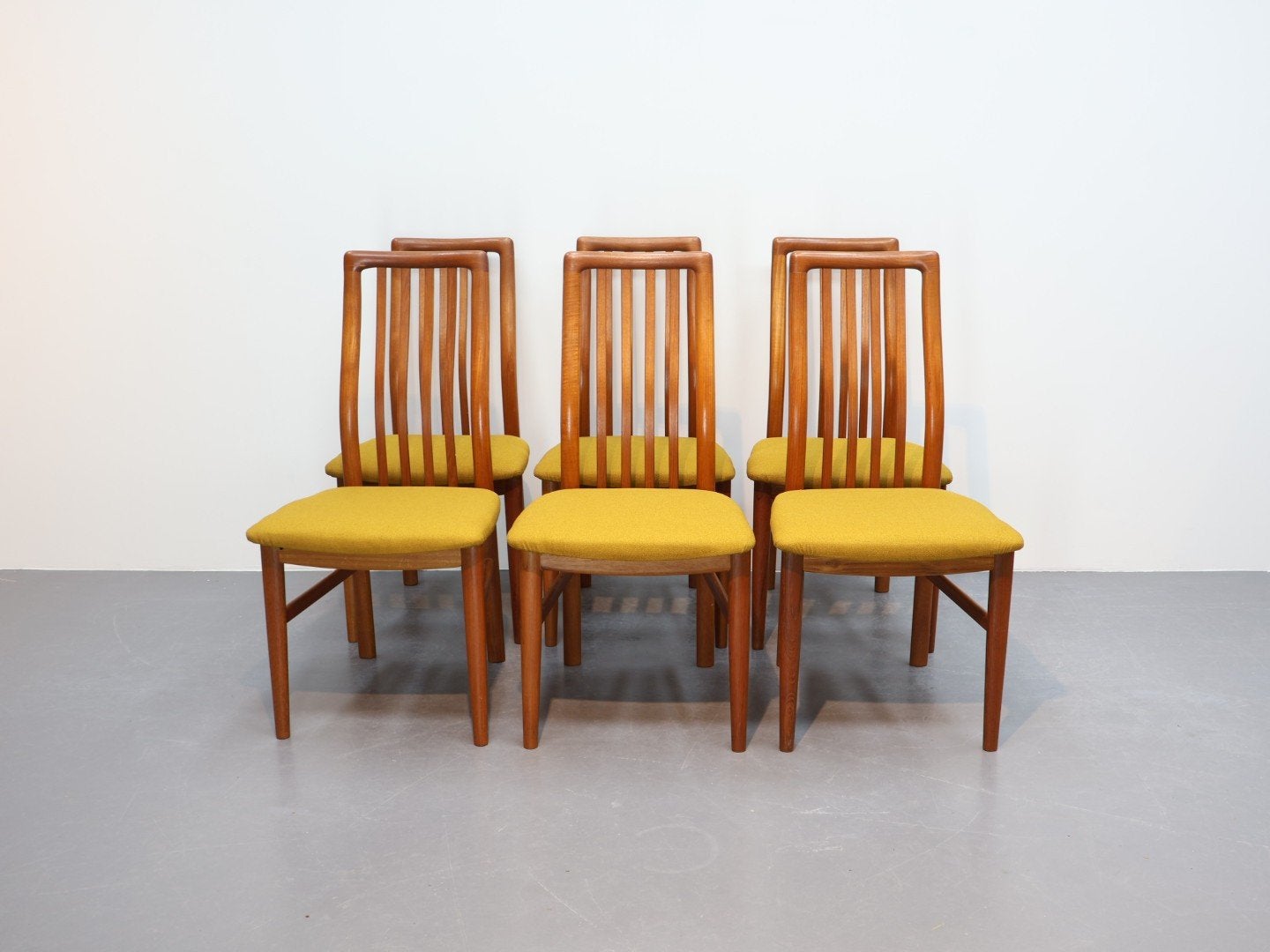 Vintage eetkamerstoelen, set van 6 , Schou Andersen Denmark, Huis en Inrichting, Ophalen, Overige kleuren, Denemarken, Zo goed als nieuw