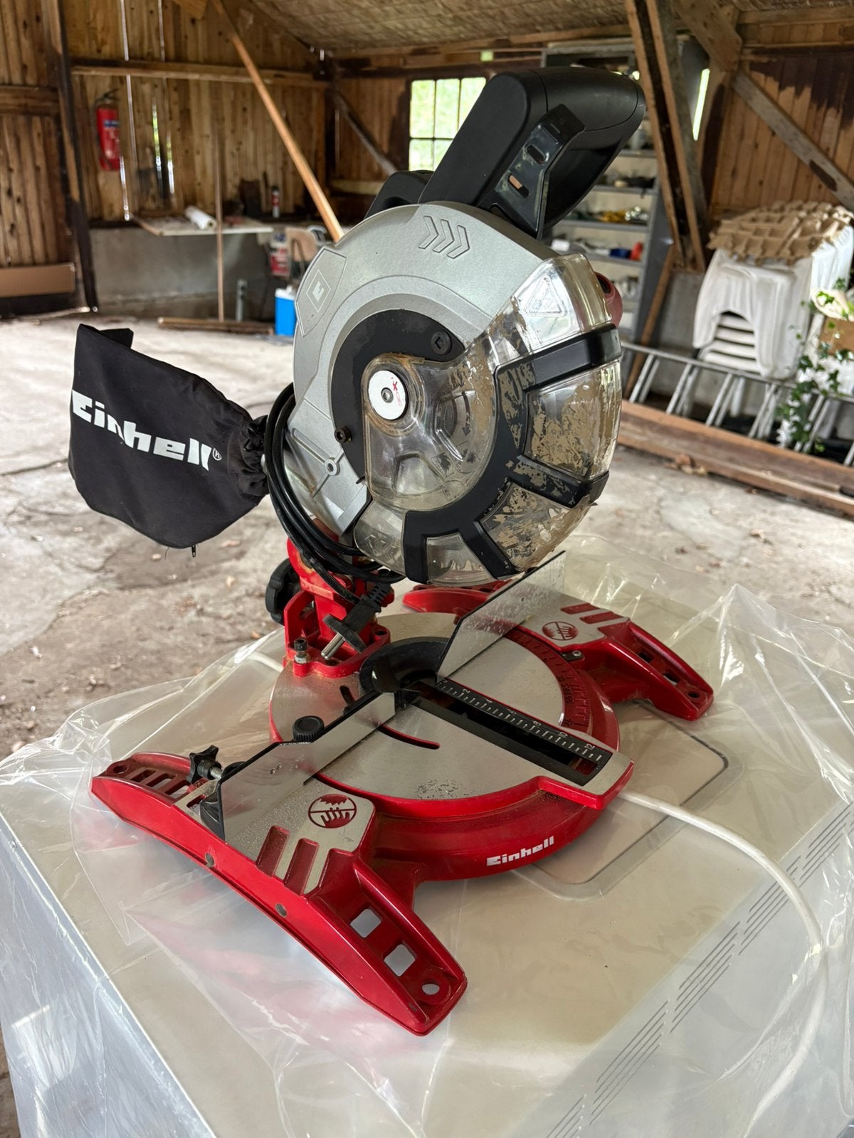 Einhell TC-MS 2112 afkort- en verstekzaag, Ophalen of Verzenden, Zo goed als nieuw, Afkortzaag, 30 tot 70 mm