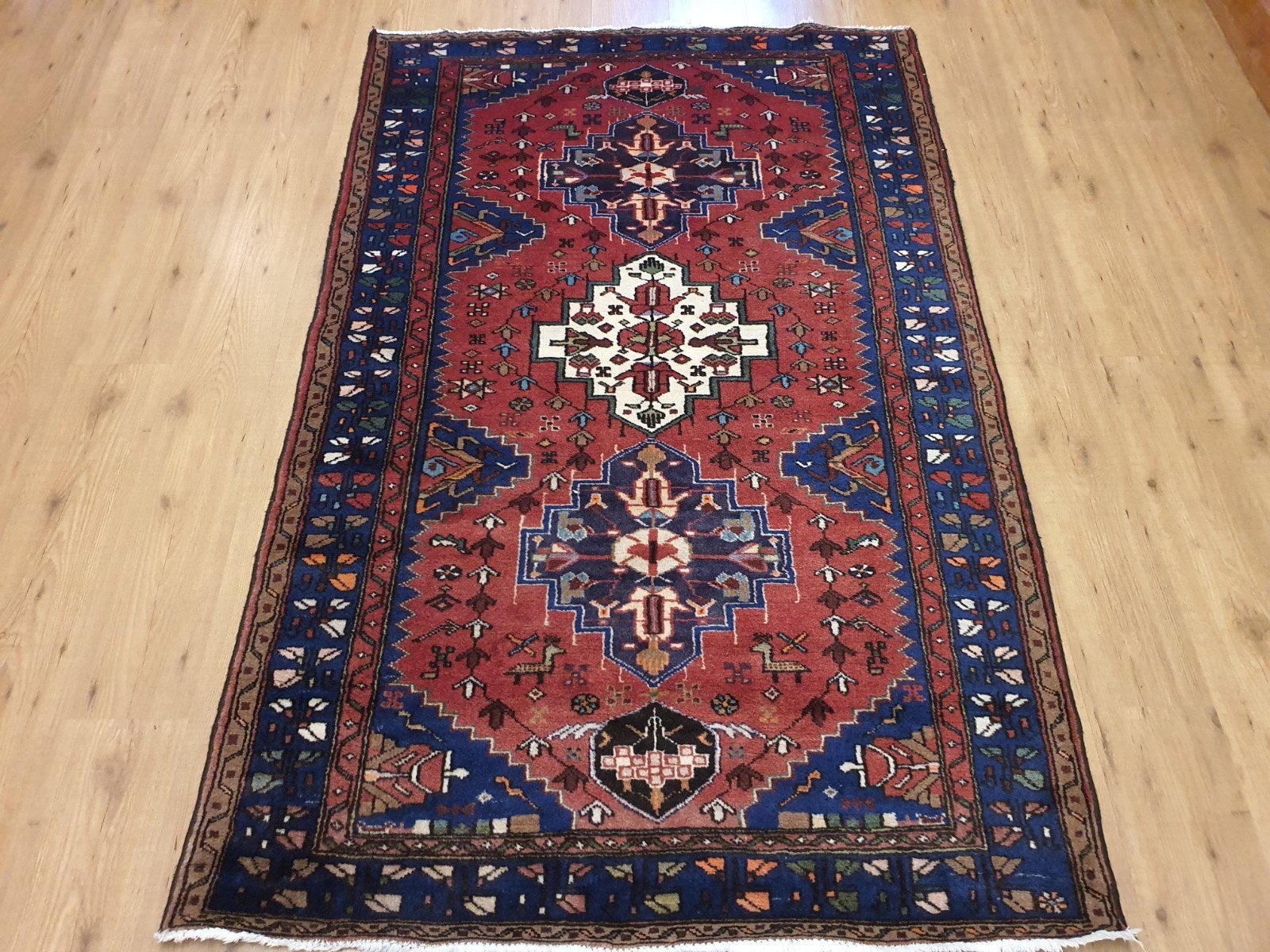 Vintage handgeknoopt perzisch tapijt meshkin 205x133, Info@SlatsAntiek.nl, Tweedehands, 100 tot 150 cm, Perzisch