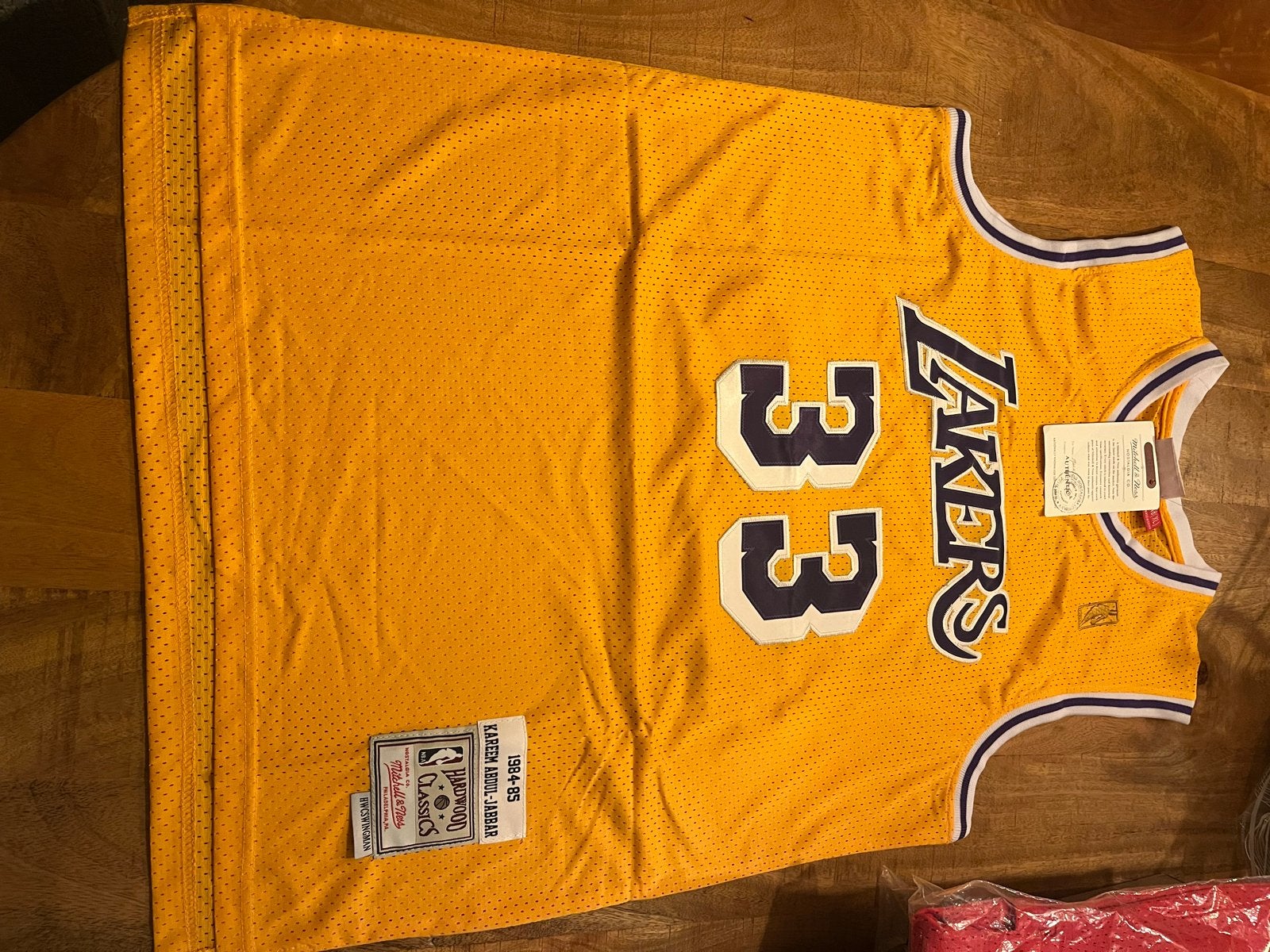 Mitchell & Ness NBA Lakers Kareem Abdul-Jabbar Jersey, Mitchell en ness, Geel, Overige typen, Ophalen of Verzenden