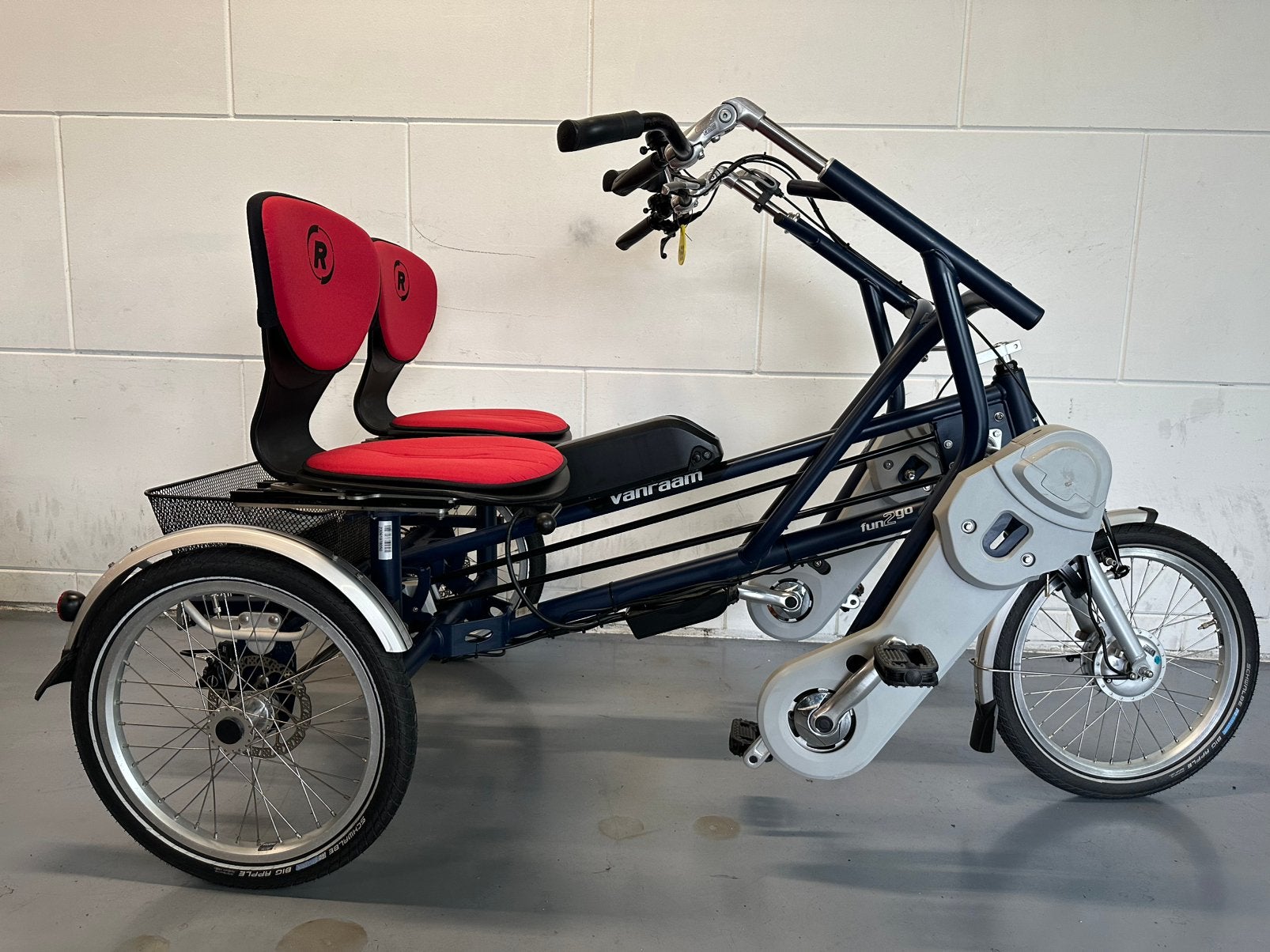 Mooie Van Raam Fun2Go elektrische duofiets, 1 jaar garantie!, Ophalen of Verzenden, Zo goed als nieuw, Schijfrem