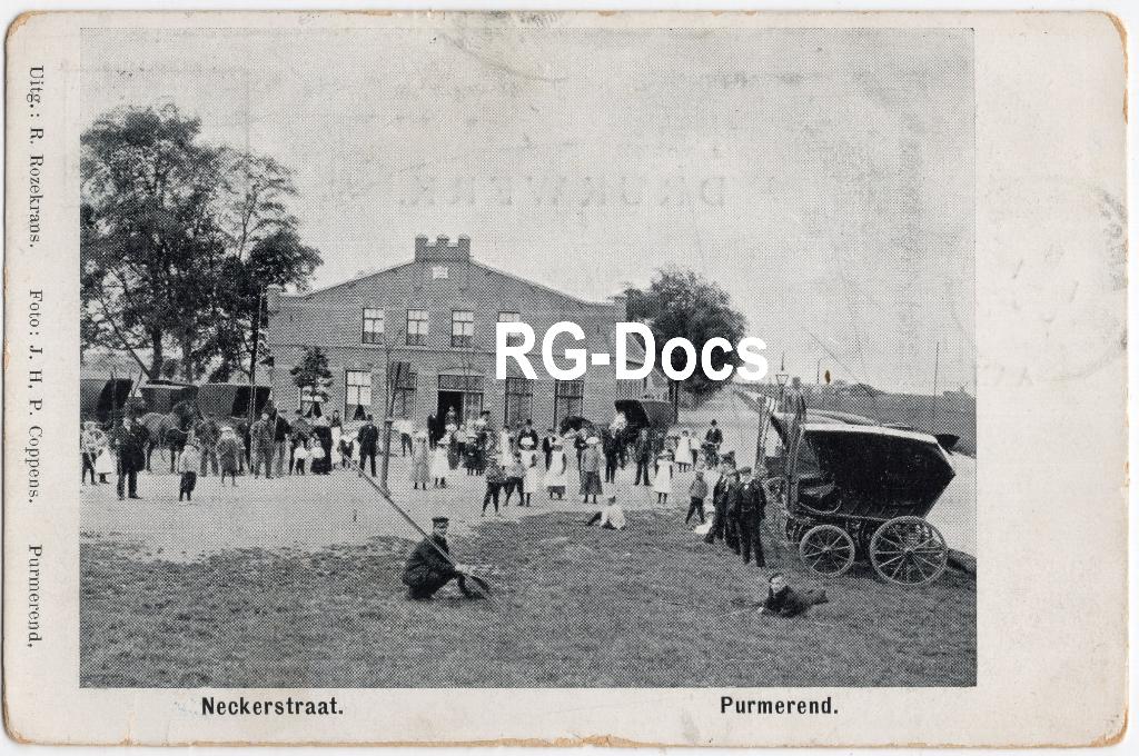 Ansichtkaart Briefkaart Neckarstraat Purmerend 1905, Ophalen of Verzenden, Voor 1920, Gelopen, Noord-Holland