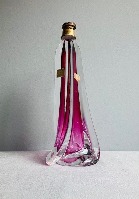 Vintage lampvoet Muranoglas roze Val Saint Lambert MCM, Ophalen of Verzenden