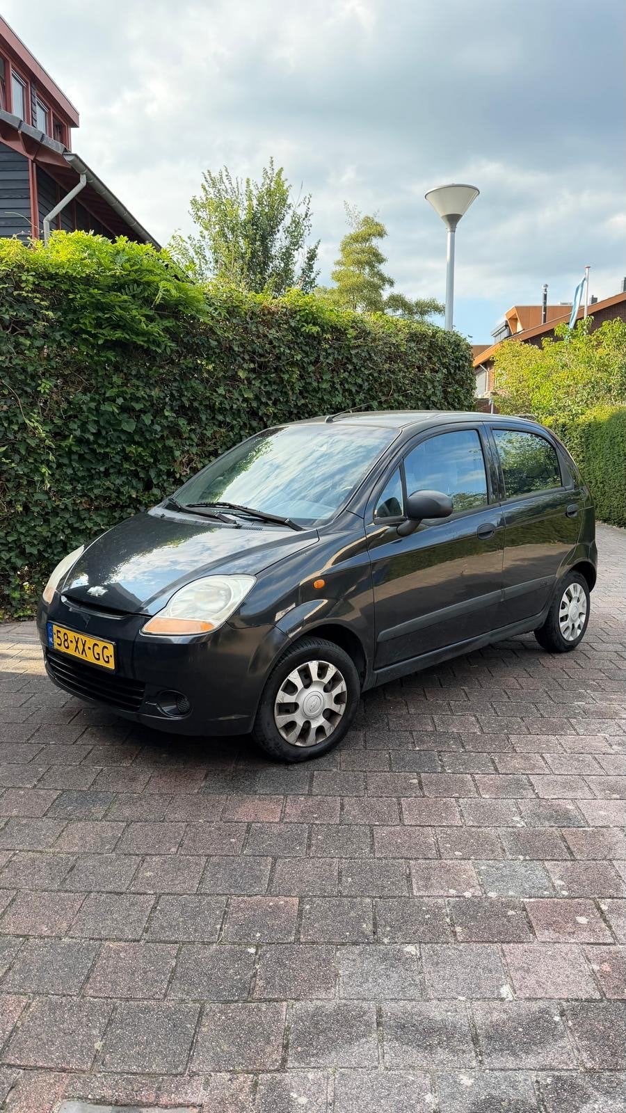Chevrolet Matiz 1.0 2008 Zwart, Auto's, Voorwielaandrijving, 600 kg, 400 kg, Zwart