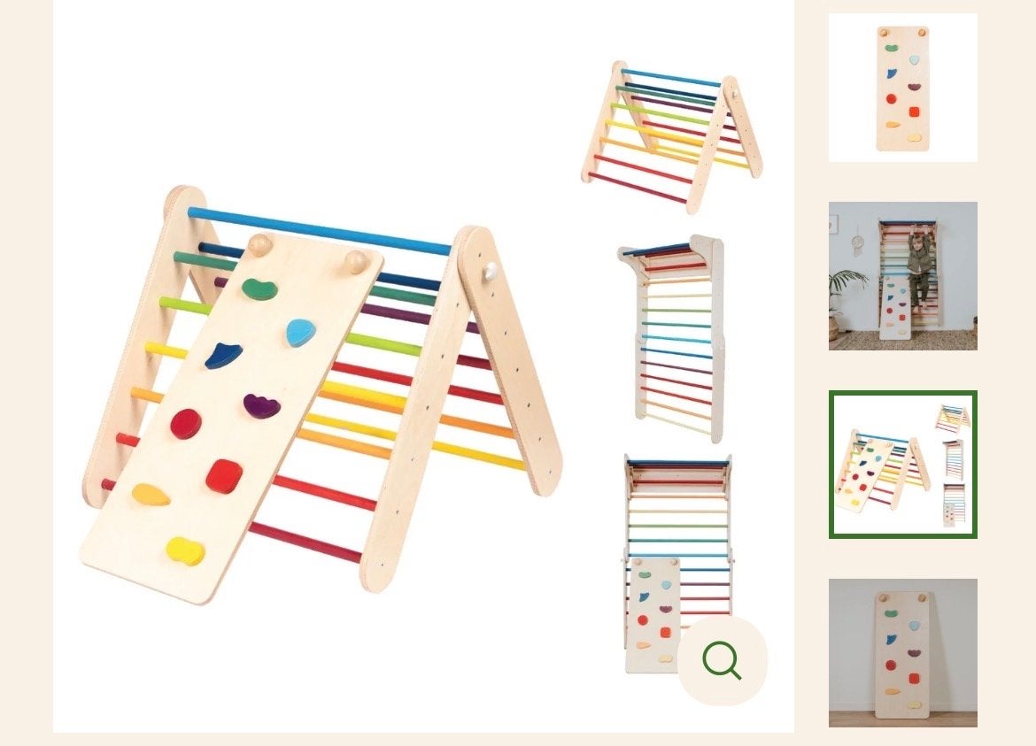 Houten Klimrek met Glijbaan en Klimwand voor Kinderen, Ophalen, Zo goed als nieuw