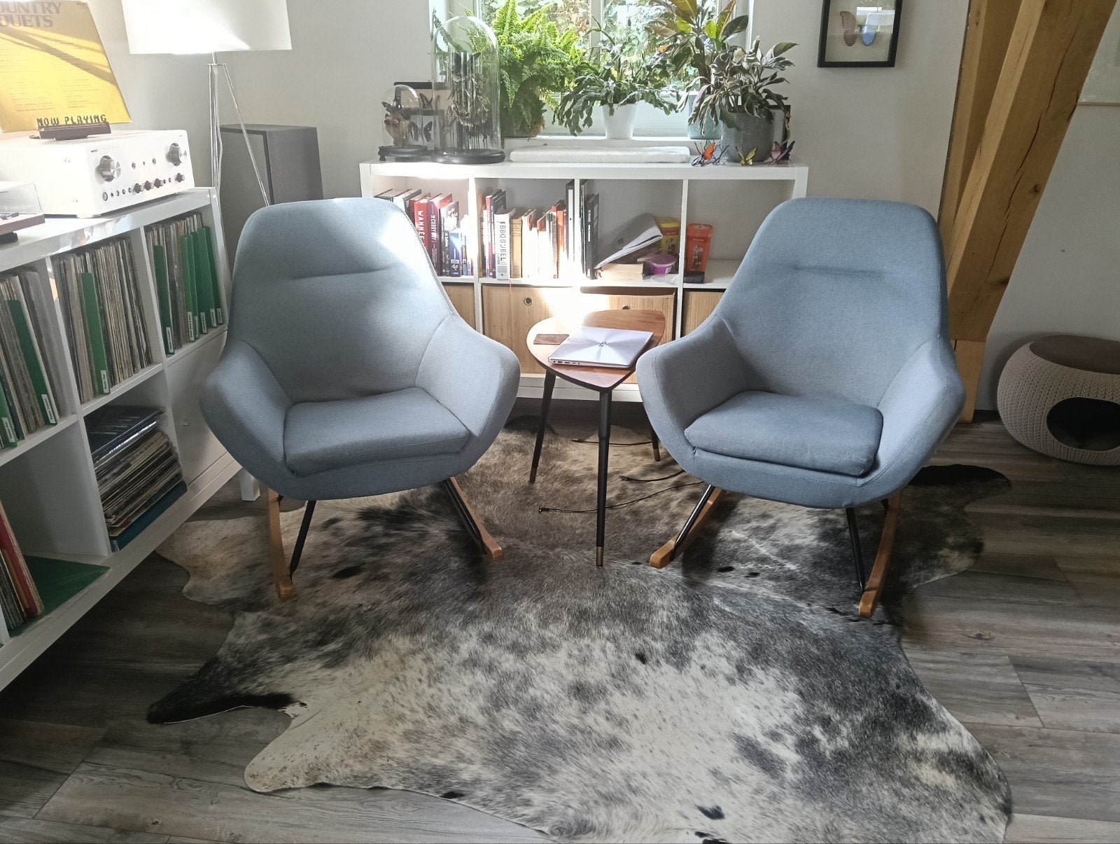 2 JYSK schommelstoelen - Zo goed als nieuw, Ophalen, Hout, Twee, Zo goed als nieuw