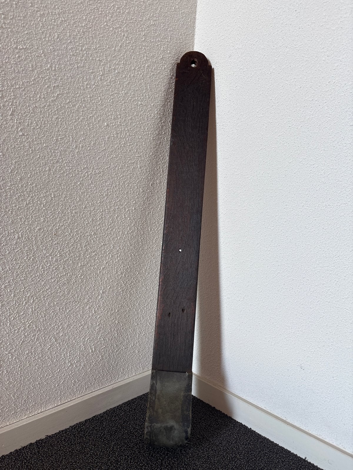 Originele antieke messenplank / slijper met metalen bak, Ophalen