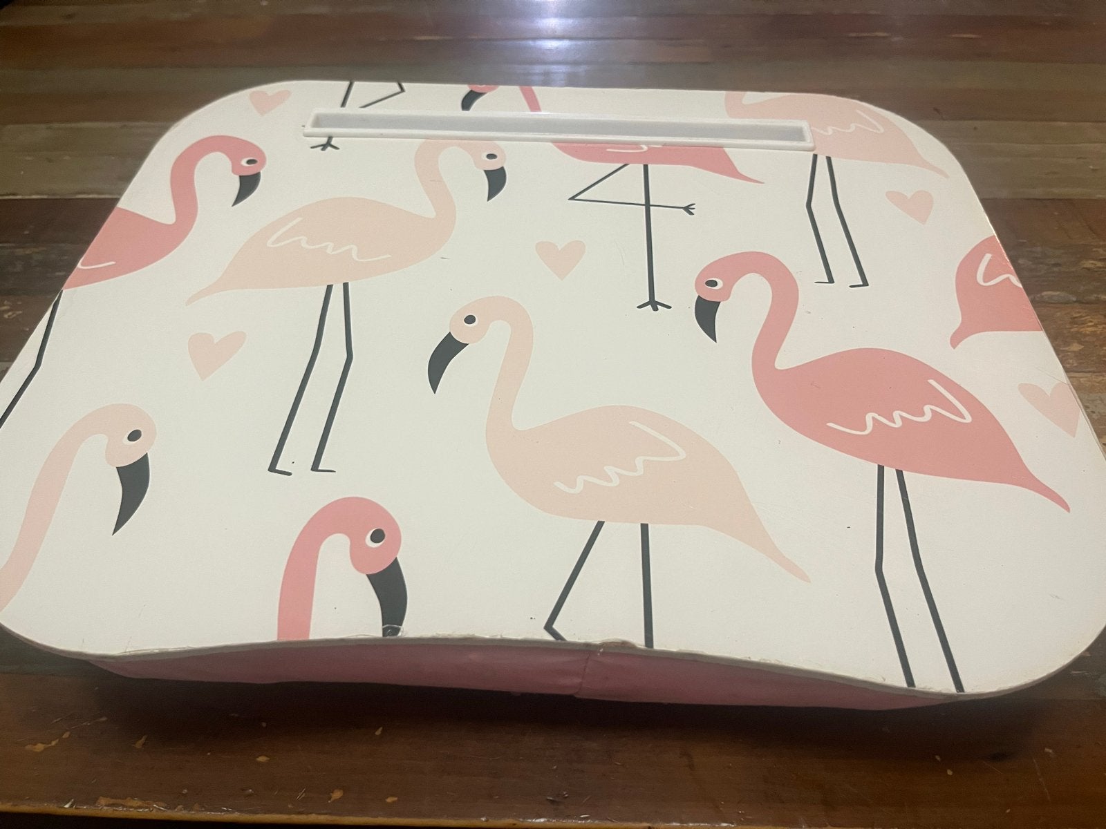 Schootkussen met dienblad - flamingo print, Ophalen of Verzenden, Gebruikt