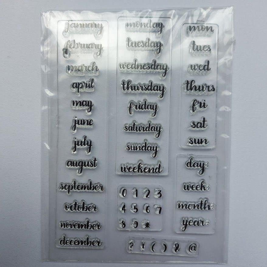 Clear stamps bullet journaling - dagen maanden, Ophalen of Verzenden, Nieuw, Clearstamp