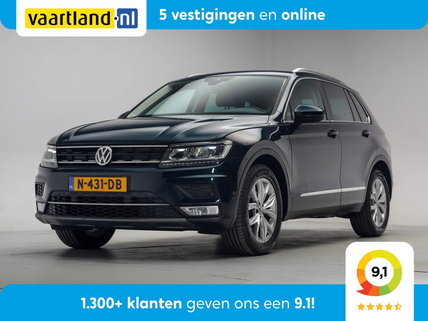 Volkswagen Tiguan 1.4 TSI ACT Highline Aut. [ LED Virtual Ca, 4 cilinders, 150 pk, SUV of Terreinwagen, 1398 kg