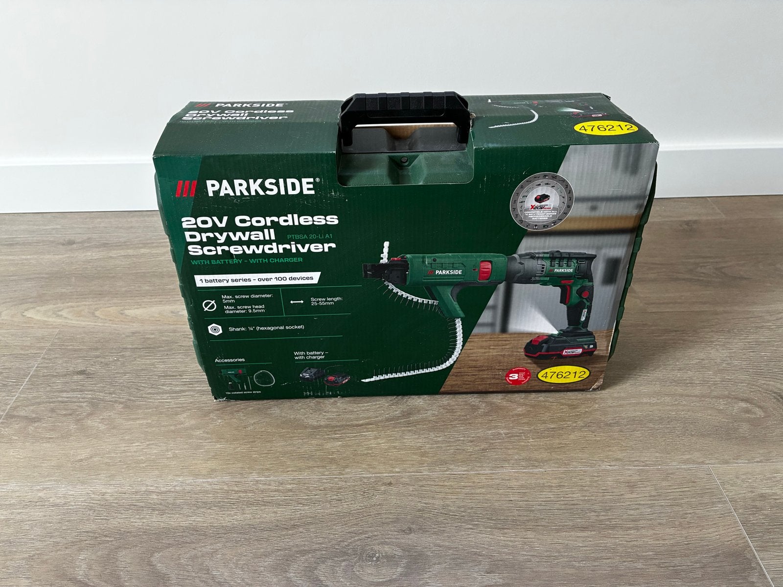 Parkside PTBSA 20-Li A1 Accu Gipsplaatschroefmachine, Ophalen, Variabele snelheid, Minder dan 400 watt, Zo goed als nieuw