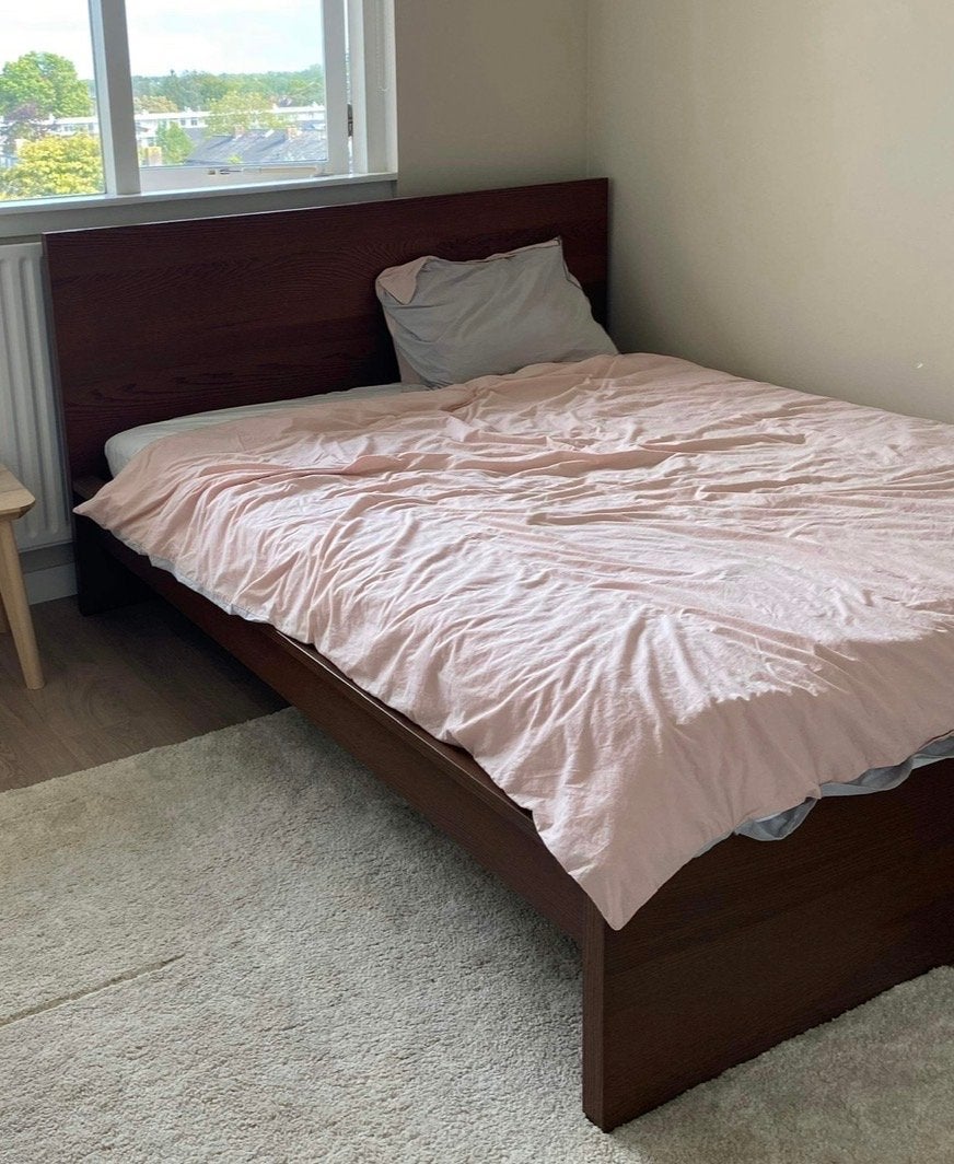 IKEA Malm bedframe 160x200 met Lonset lattenbodem, Gebruikt, Tweepersoons, Ophalen of Verzenden, 200 cm