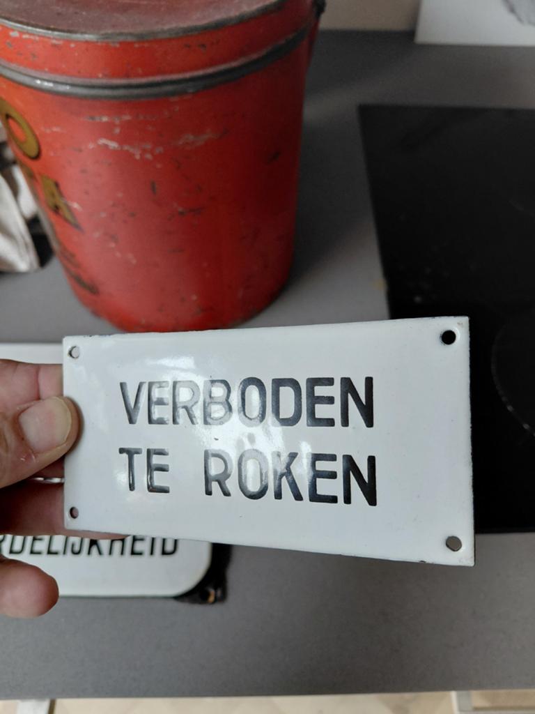 Emaille reclamebord, Verzamelen, Merken en Reclamevoorwerpen, Ophalen of Verzenden, Gebruikt, Reclamebord