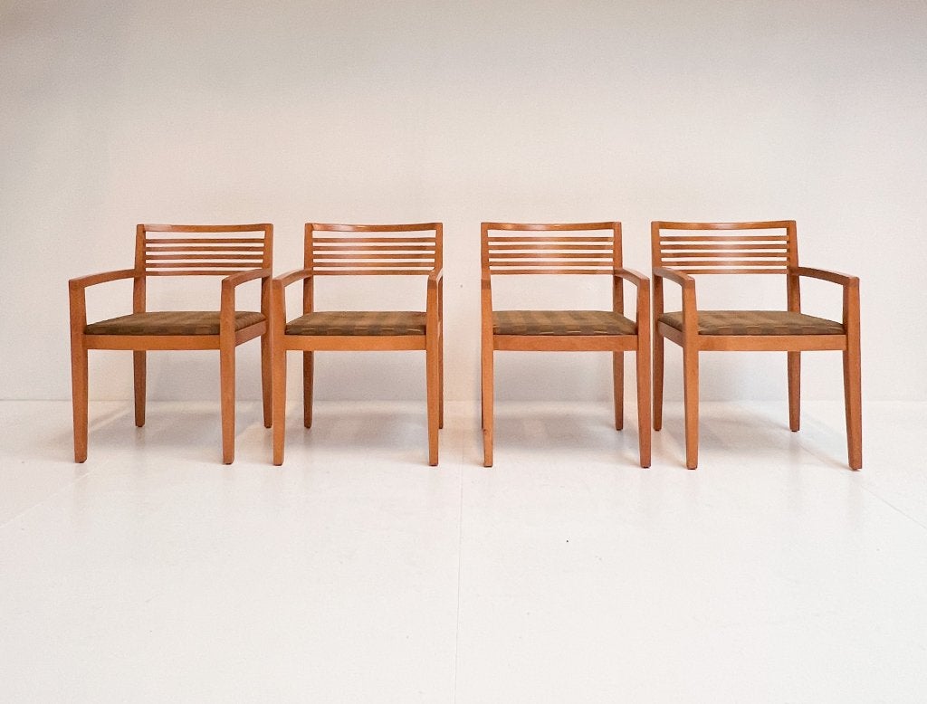 Set van 4 Ricchio chairs van Ricchio voor Knoll, 1980's, Gebruikt, Bruin, Ophalen of Verzenden, Vier