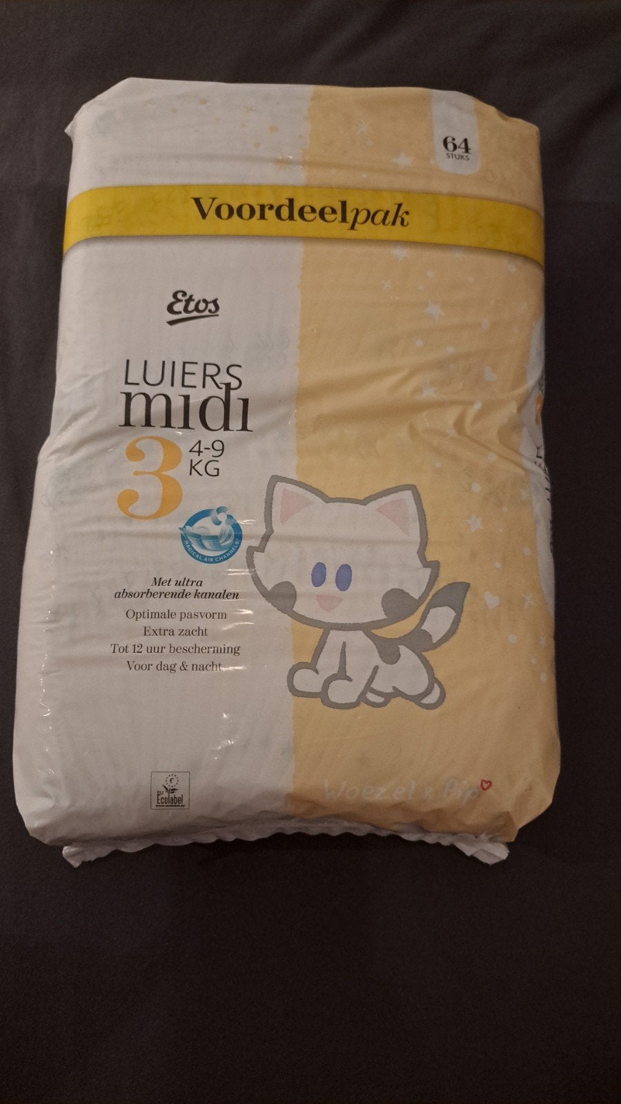 Nieuw 6 pakken luiers etos woezel en pip 384 stuks totaal, Ophalen, Nieuw, Overige typen