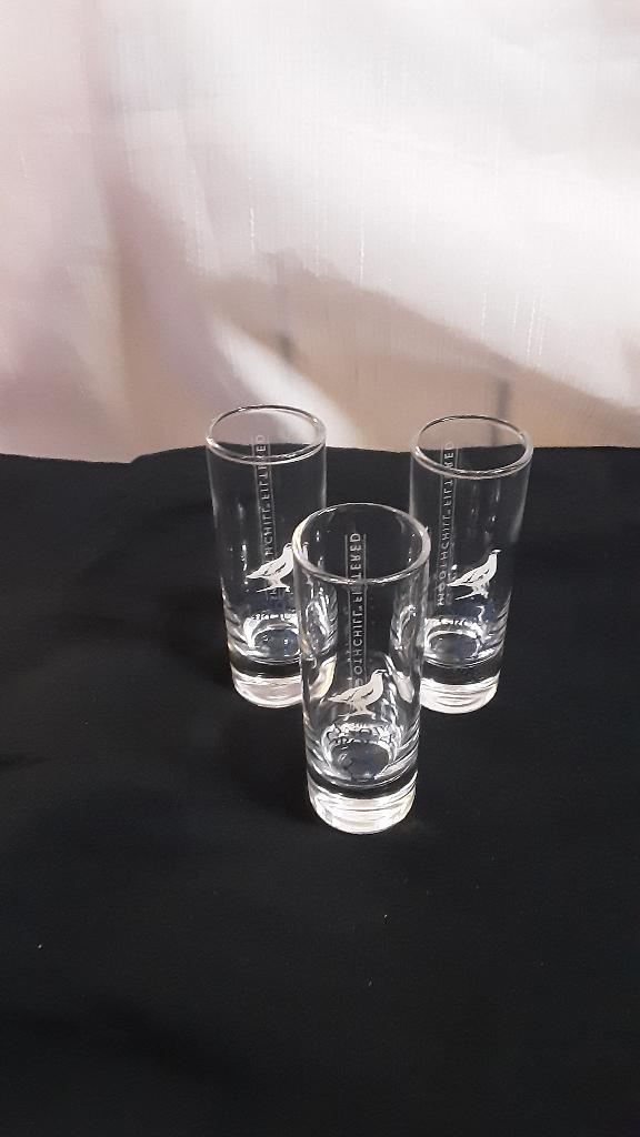 THE SNOW GROUSE glaasjes, 3 stuks, Ophalen of Verzenden, Zo goed als nieuw, Borrel- of Shotglas