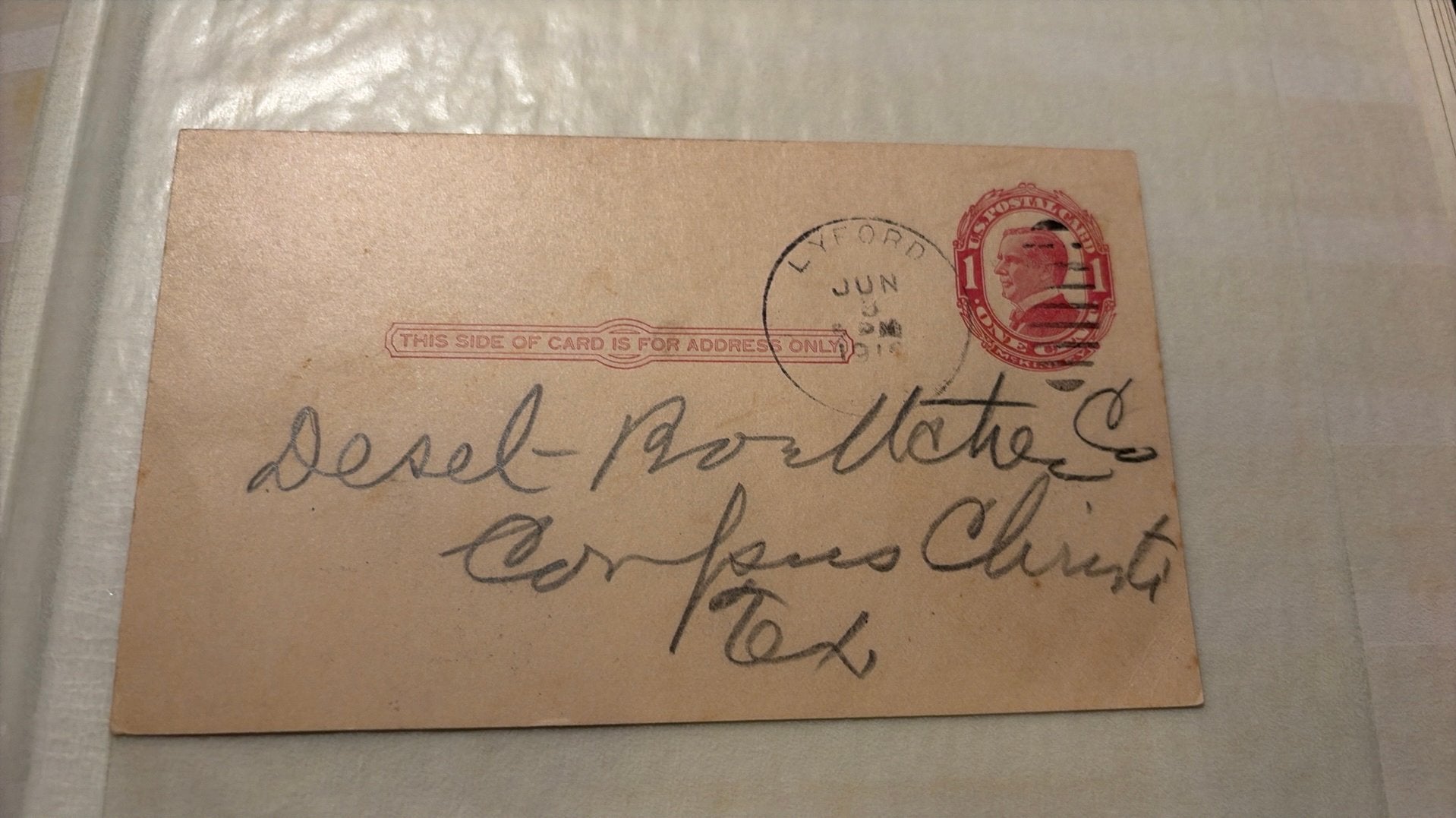 Oude briefkaart USA 1916, Verzenden, Briefkaart