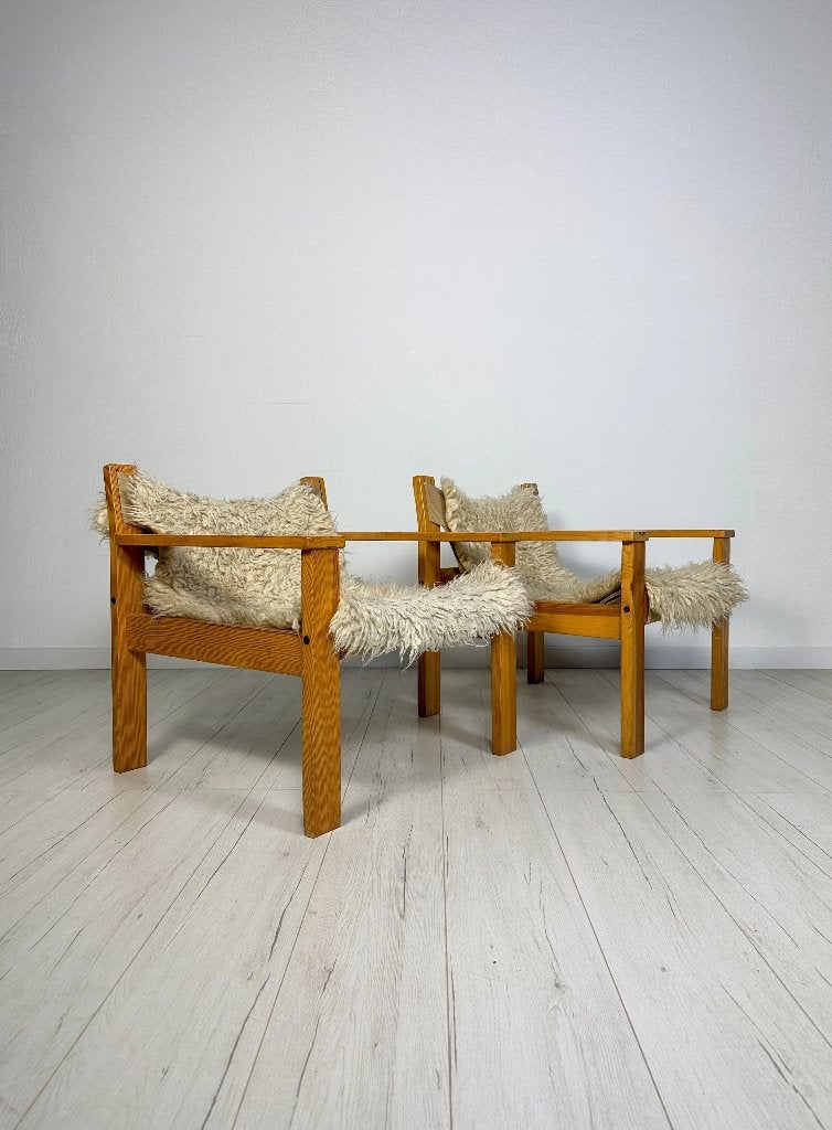 2x Erik Wørts IKEA grenen fauteuils canvas vintage jaren 70, Ophalen of Verzenden, Zo goed als nieuw, Vintage