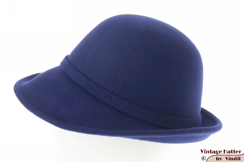Dames dophoed Hawkins blauw vilt met vilten bloem 55-57 new, Hoed, Hawkins, Nieuw, One size fits all