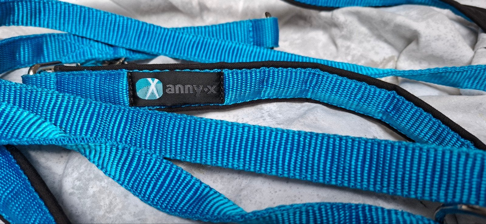 AnnyX riem, Blauw/Zwart, 3m lengte en 2,5cm breed, Ophalen of Verzenden, Zo goed als nieuw, Hondenriem