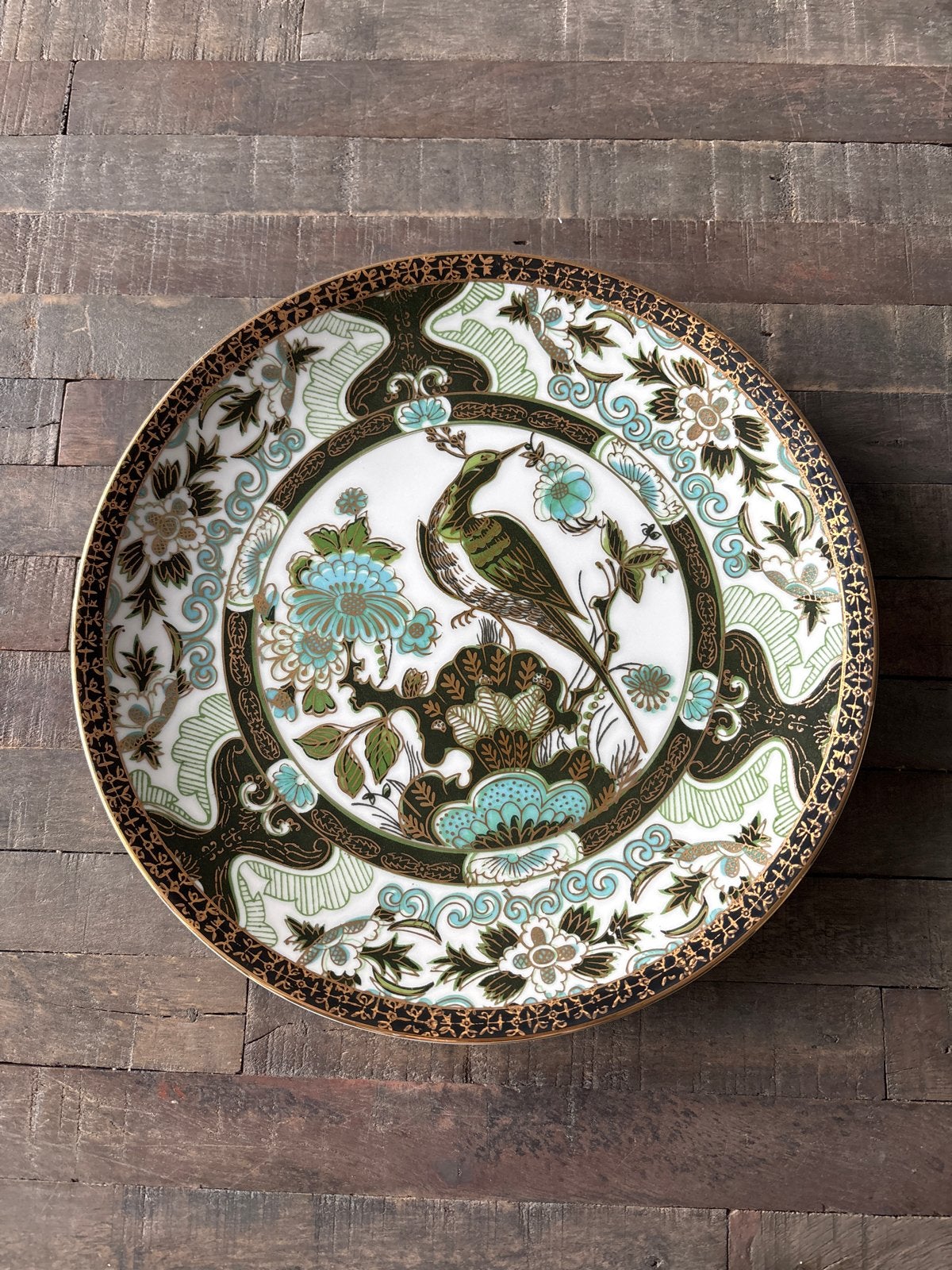 Decoratief bord met vogelmotief - Saji Fine China Japan, Ophalen