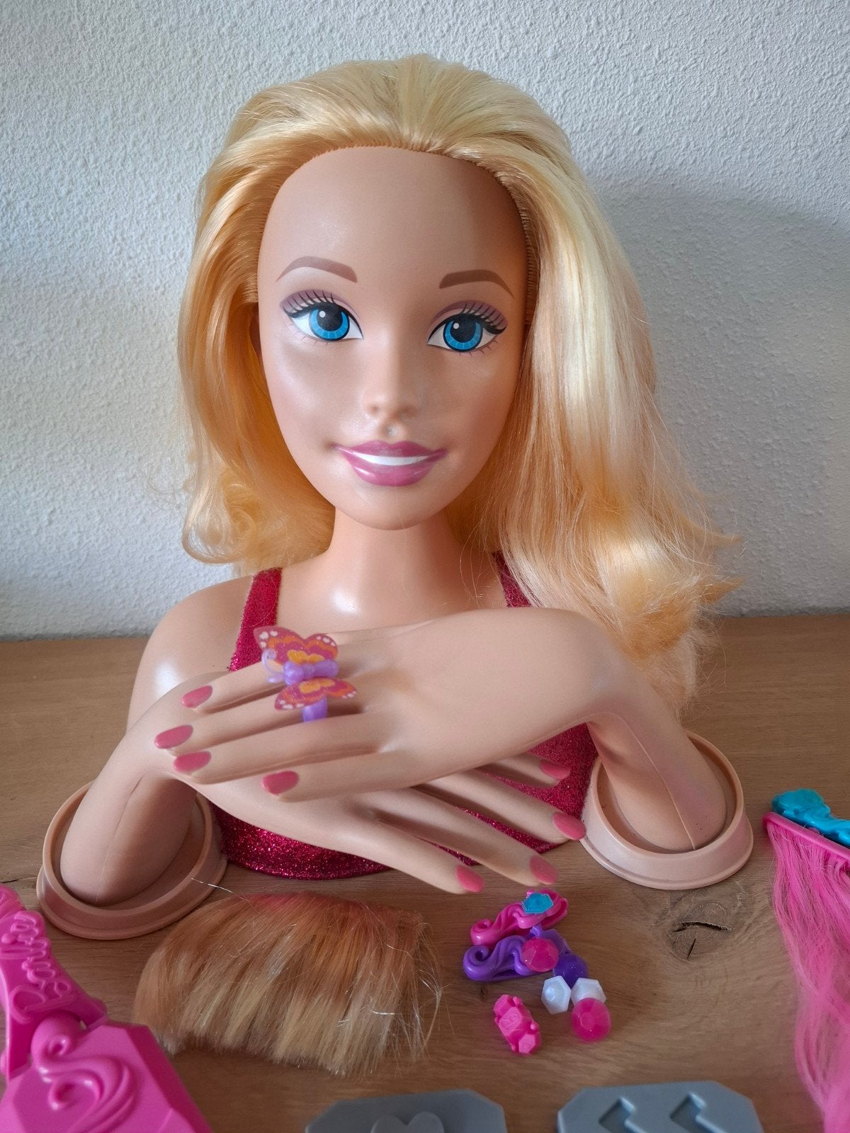 Barbie Stylinghoofd Kappop met Accessoires, Ophalen of Verzenden, Zo goed als nieuw, Barbie