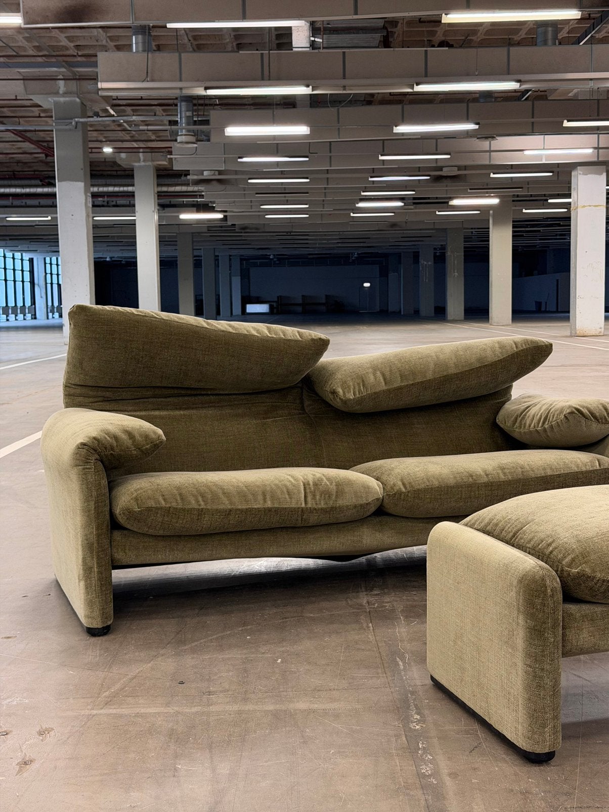 Cassina Maralunga set | Groen | NIEUWSTAAT + Garantie, Huis en Inrichting, Stof, 75 tot 100 cm, Ophalen of Verzenden, Zo goed als nieuw