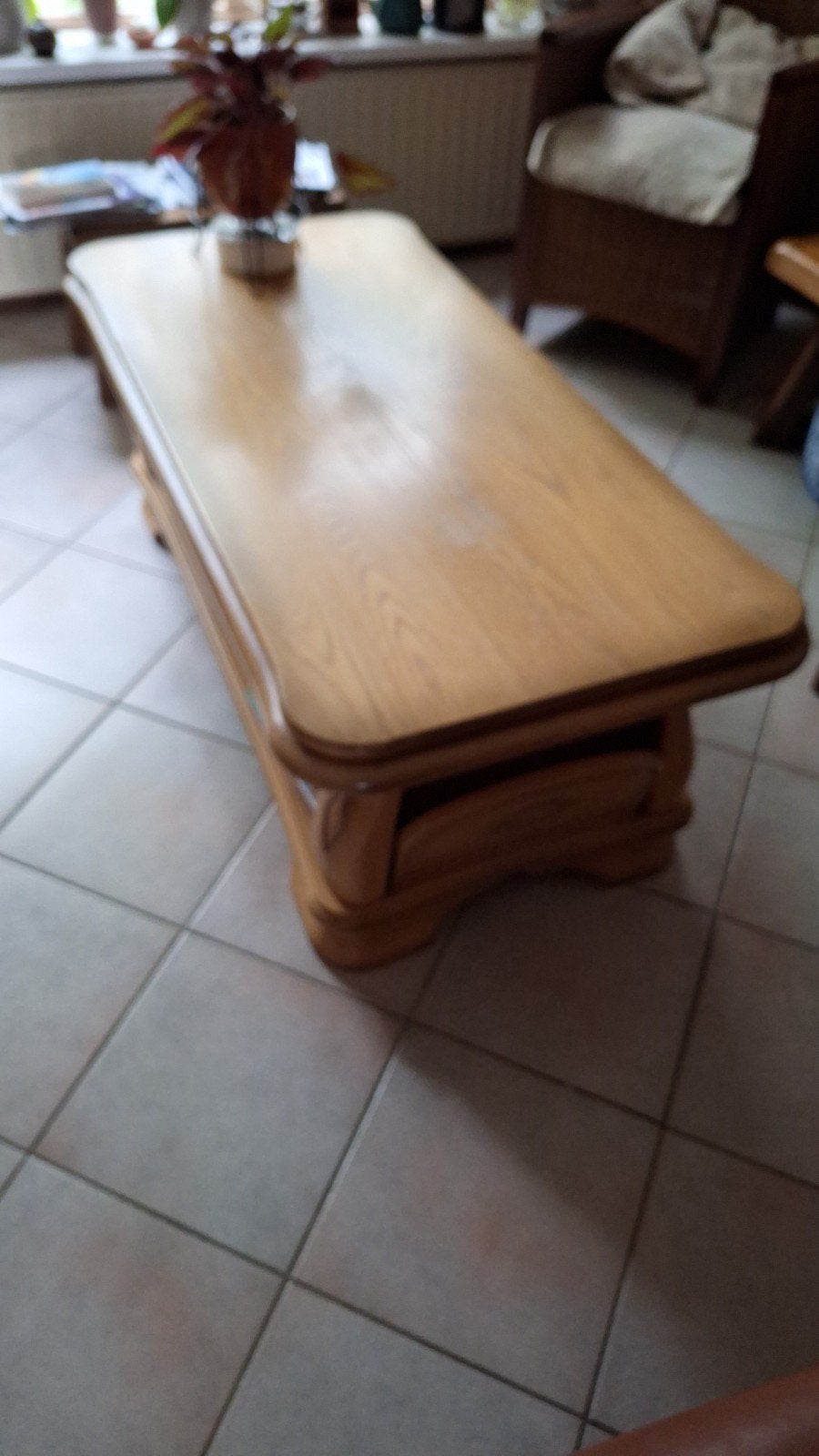 Eiken honingpatine met bergruimte, Ophalen, Gebruikt, 100 tot 150 cm, Eikenhout