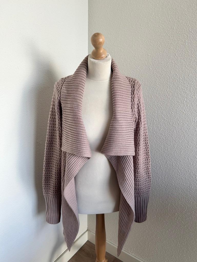 Just Dai maat L taupe beige midi lang vest 2615, Beige, Just Dai, Maat 42/44 (L), Just Dai
