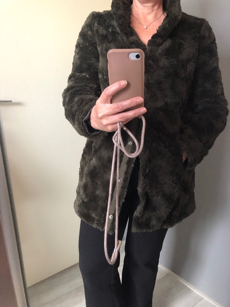 Groene Faux fur Jas M, Ophalen of Verzenden, Zo goed als nieuw, Maat 38/40 (M), Groen