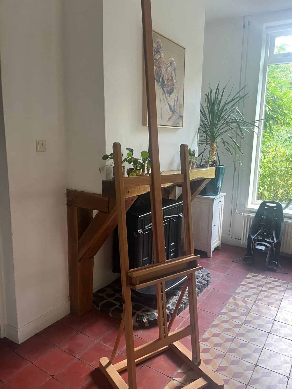 Grote houten schildersezel, Ophalen, Zo goed als nieuw, Ezel