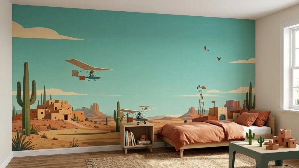 Vliegtuig behang kinderkamer – fotobehang op maat, 75 m² of meer, Modern, Ophalen of Verzenden, Fotobehang