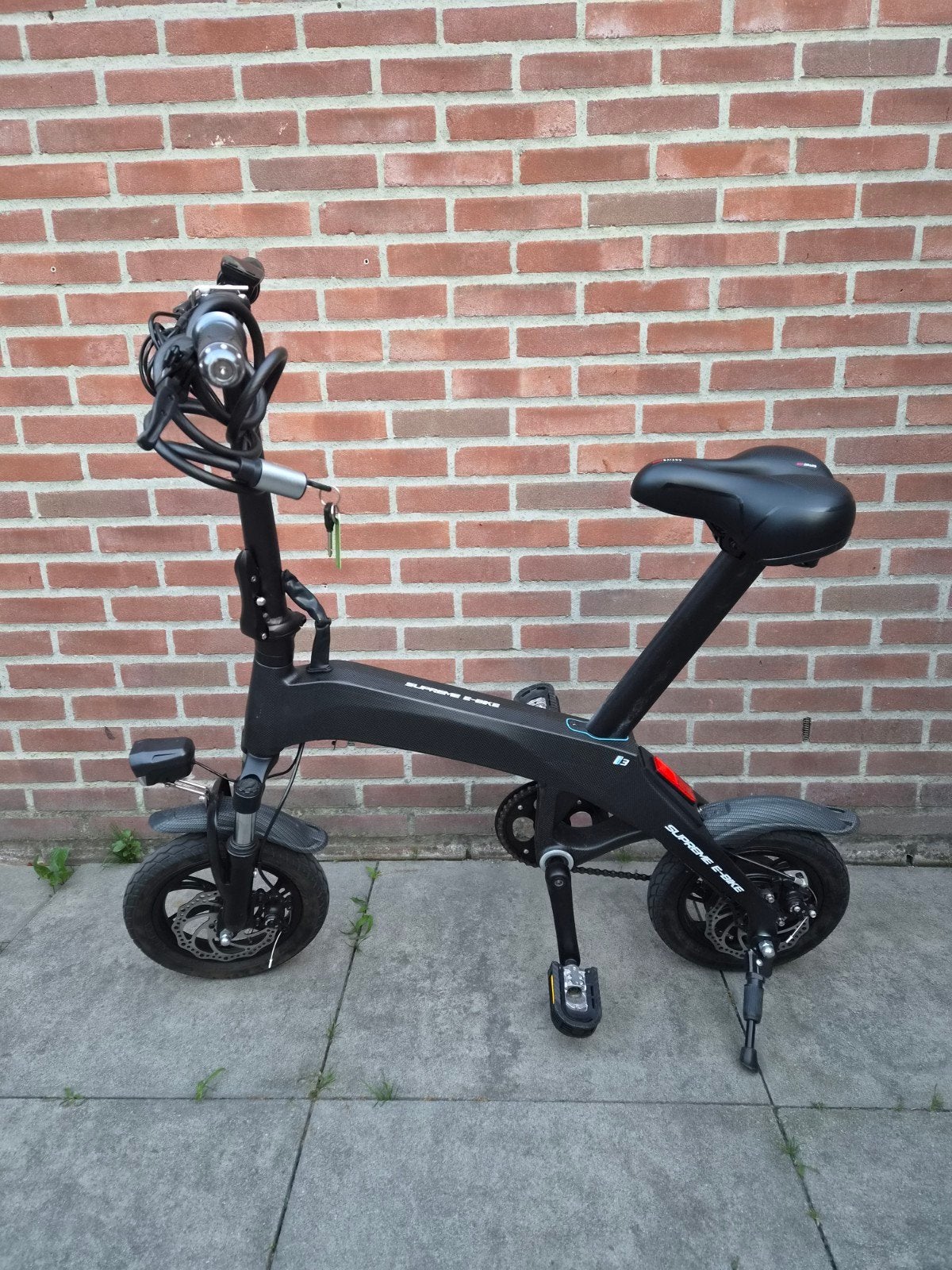Opvouwbare elektrische fiets carbon, Minder dan 14 inch, Zo goed als nieuw, Deels opvouwbaar, Schijfrem